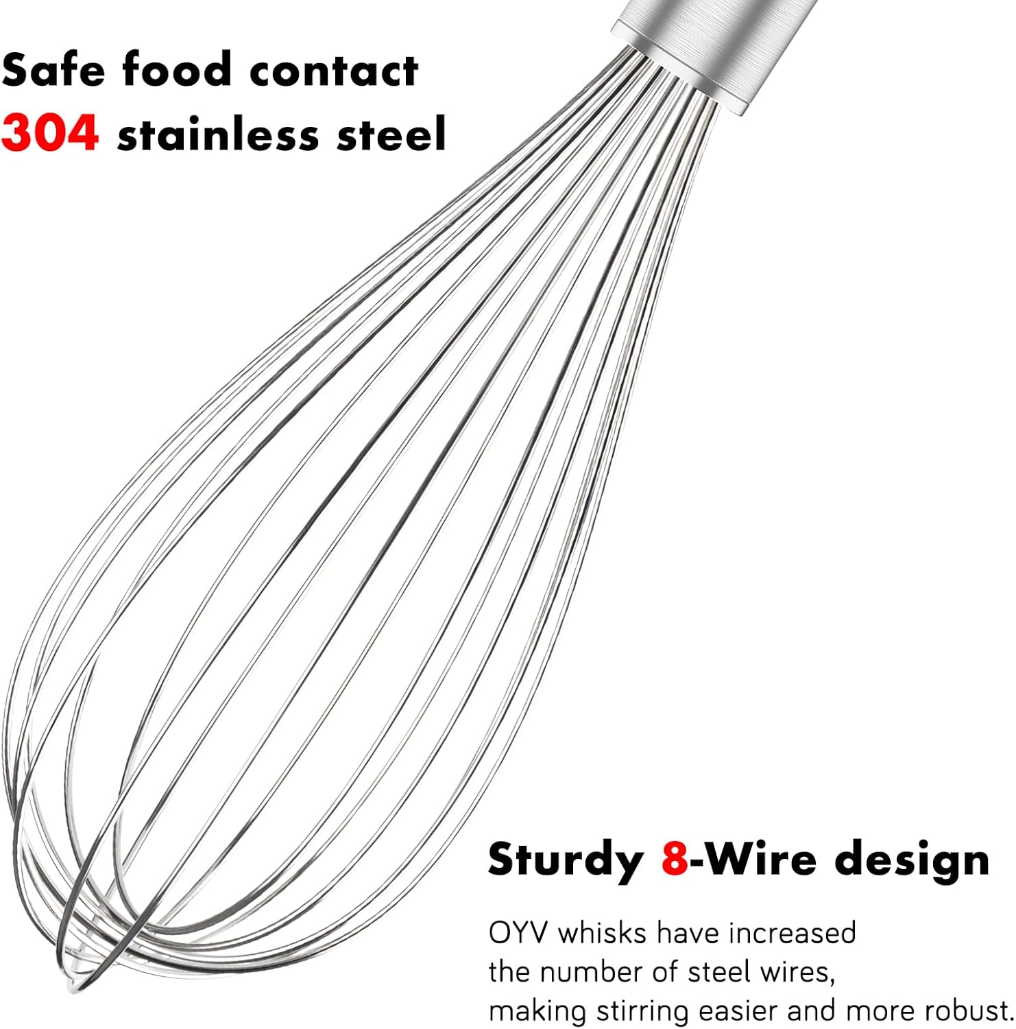 304 Stainless Steel Whisk Set & Rainbow Tongs Set, 3 Pack Metal Whisks and Silicone Tongs for Kitchen Cooking โ image 2