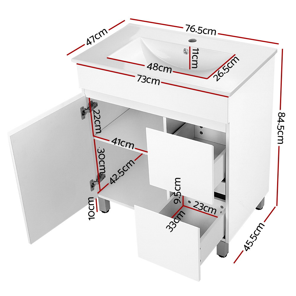 Cefito Vanity Unit 765mm Freestanding Basin Cabinet โ image 4