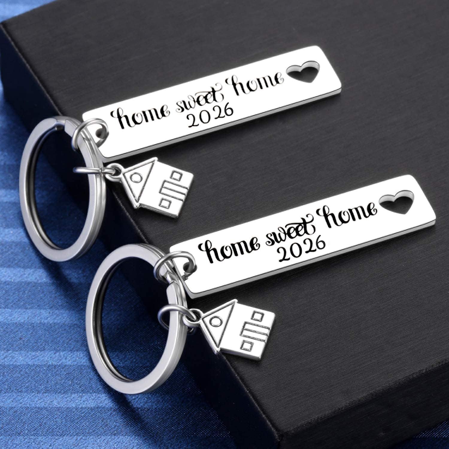 Kvekstio 2PCS 2026 Home Sweet Home Key Chain Housewarming Presents, New Homeowner Keychain Closing Gift Ideas, Real Estate Gifts From Agent For Client