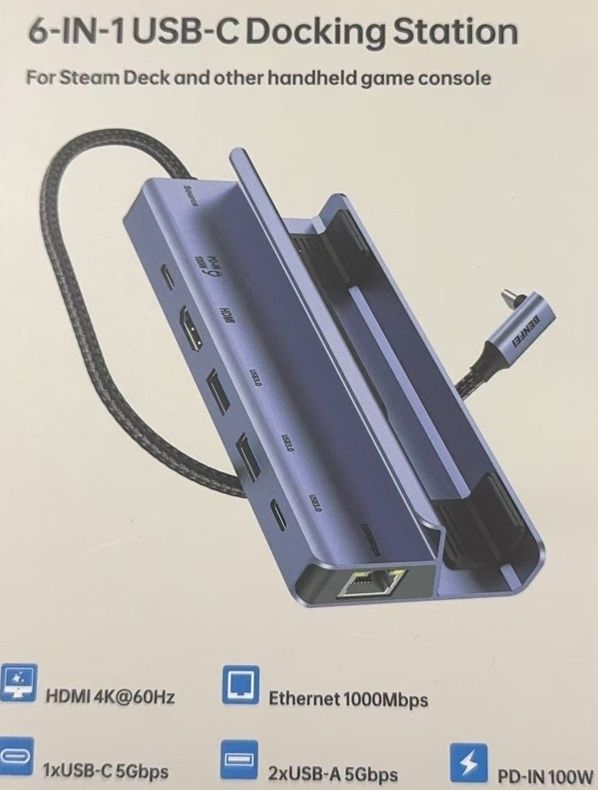 BENFEI 000492GY 6 in 1 Docking 1xHDMI 4K, 2xUSB-A 3.0, 1xUSB-C PD, 1xRJ45 โ image 2