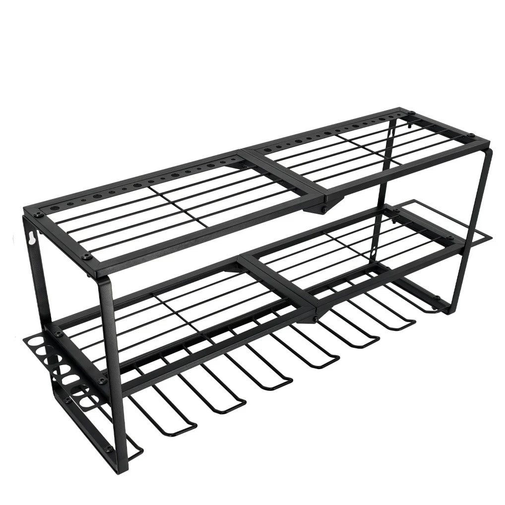 P&P Heavy Duty Power Tool Organizer with 7 Drill Holders Wall Mounted Garage Storage Rack for Tools & Utility — image 2