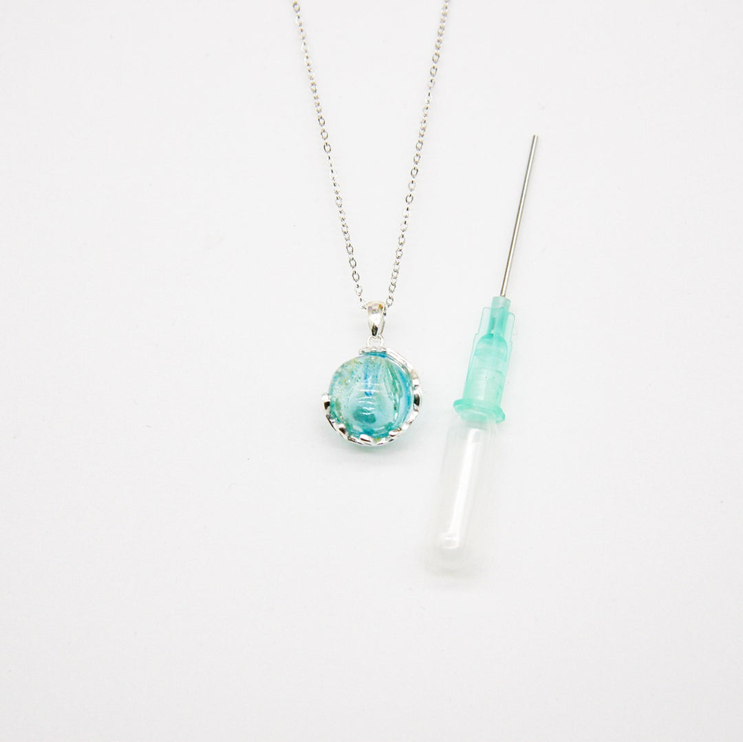 Gift Box - Aroma Necklace White Gold - Planet Celestial Aqua (Light Blue) + Purify Oil Blend โ image 5