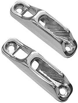 2pcs Boat Rope Clam Cleat 18 × 82mm Stainless Steel for 3 to 5mm Line fit Kayak