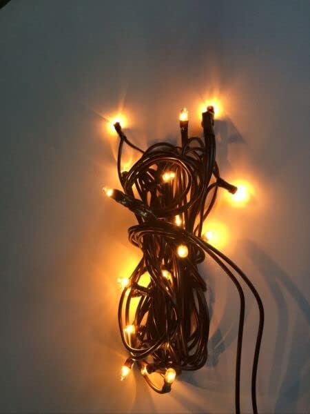 for 20ct Count Teeny Tiny Rice Light Set String Brown Wire Cord Primitive Craft Farm Seasonal Ornaments Home Décor Brown — image 4