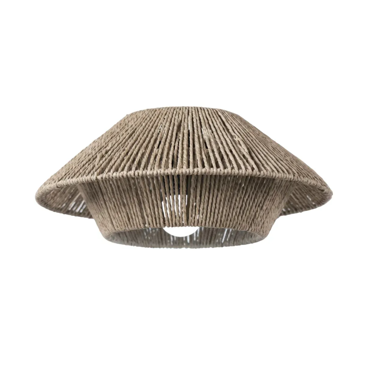 Hand Woven Paper Rope Pendant Lampshade Boho Rattan Style - Yellow