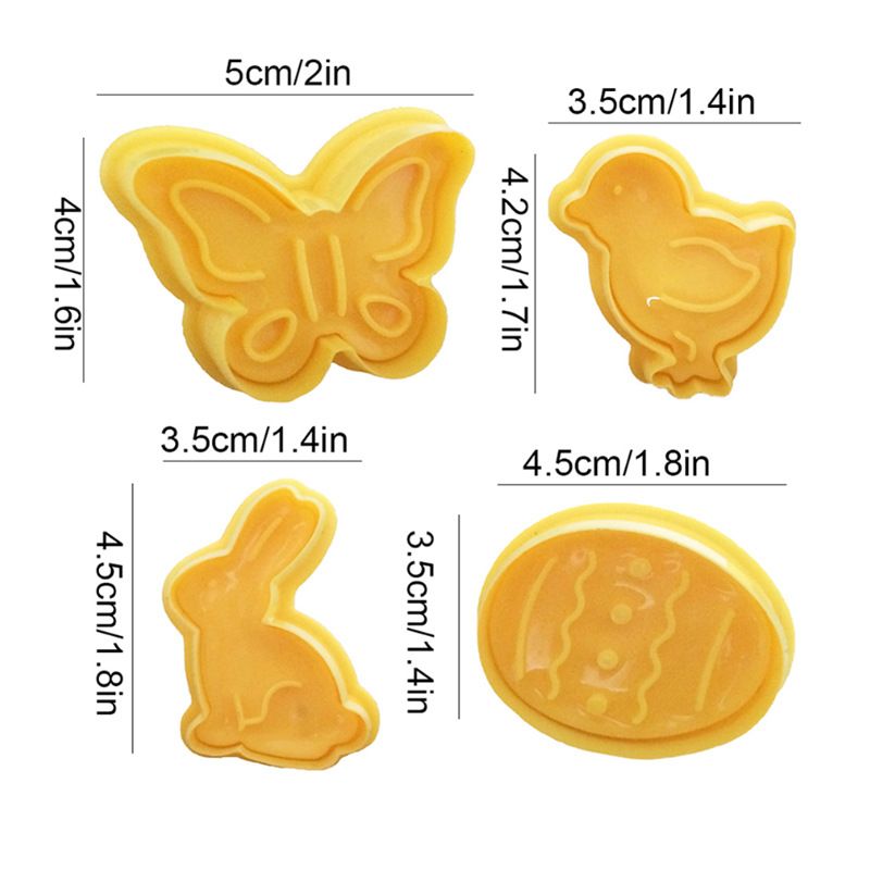 4Pcs Halloween Cookie Moulds, 3D Halloween Mould Stamp Cookie Cutter with Plunger Stamp, DIY Baking Mould Halloween Cookie — image 5