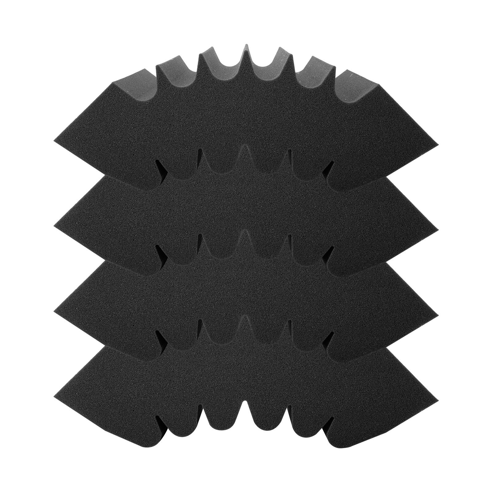Acoustic Foam Panels 4 Pack 16.5 × 6.3 × 12 in Adhesive for Wall Ceiling