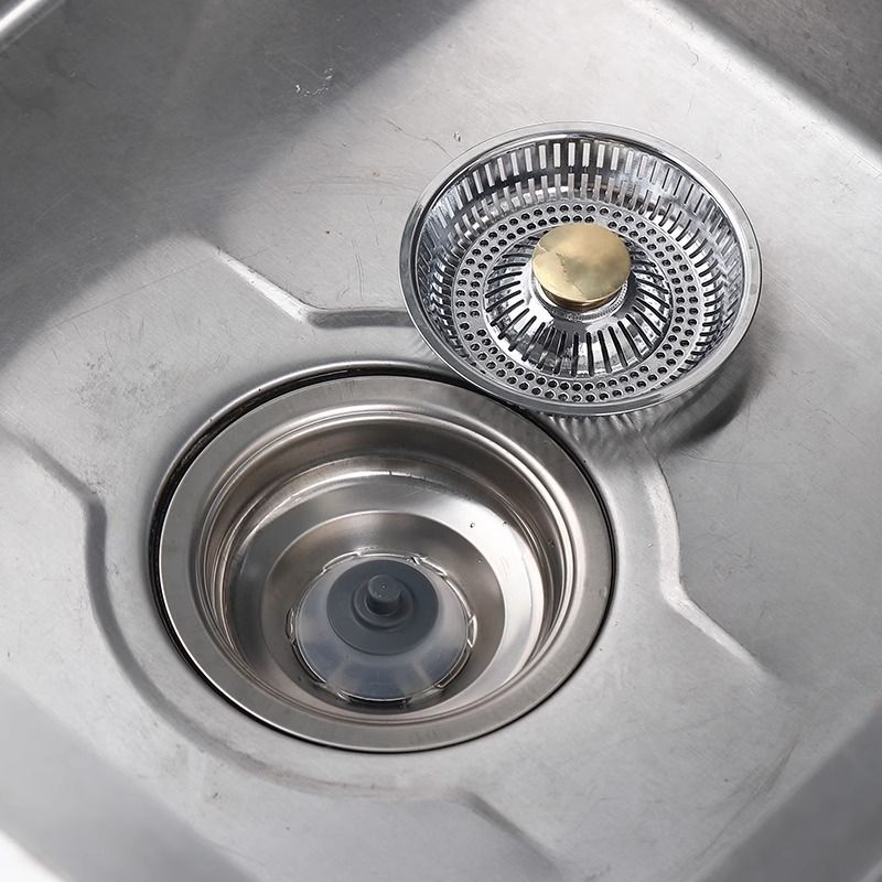 304 Stainless Steel Pop Up Sink Drain Strainer with Drain Filter, Anti-Clog Stainless Steel Metal Pop Up Sink Stopper — image 2
