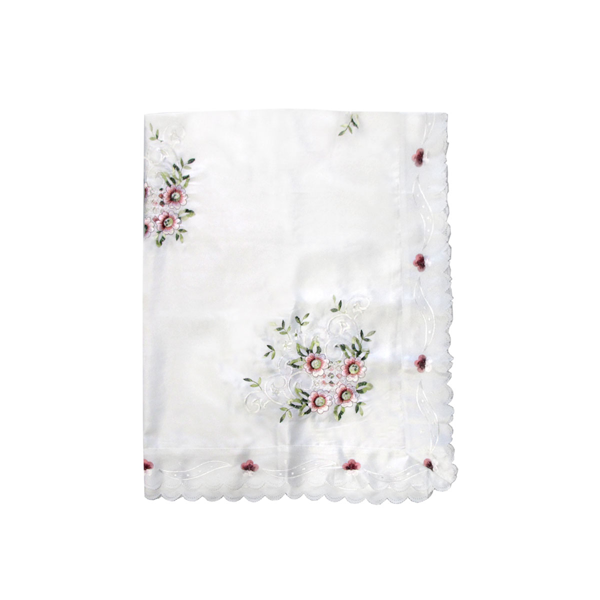 Anya Flowers White Embroidered Cutout Rectangular Tablecloth 152 × 228 cm