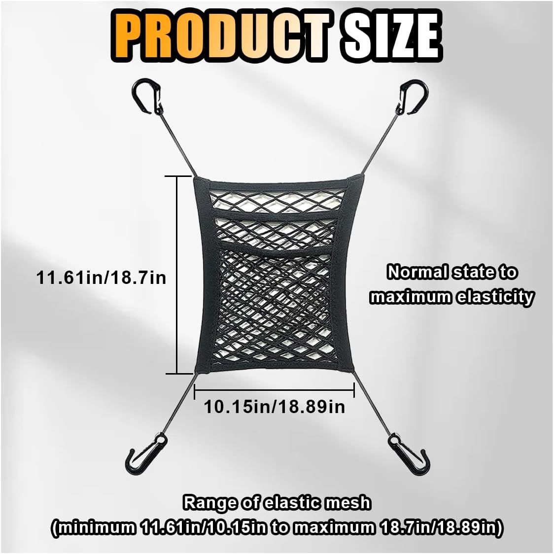 Universal Car 3-Layer Mesh Organizer Bag, Auto Seat Back Pocket Stretch Net Storage, SUV — image 2