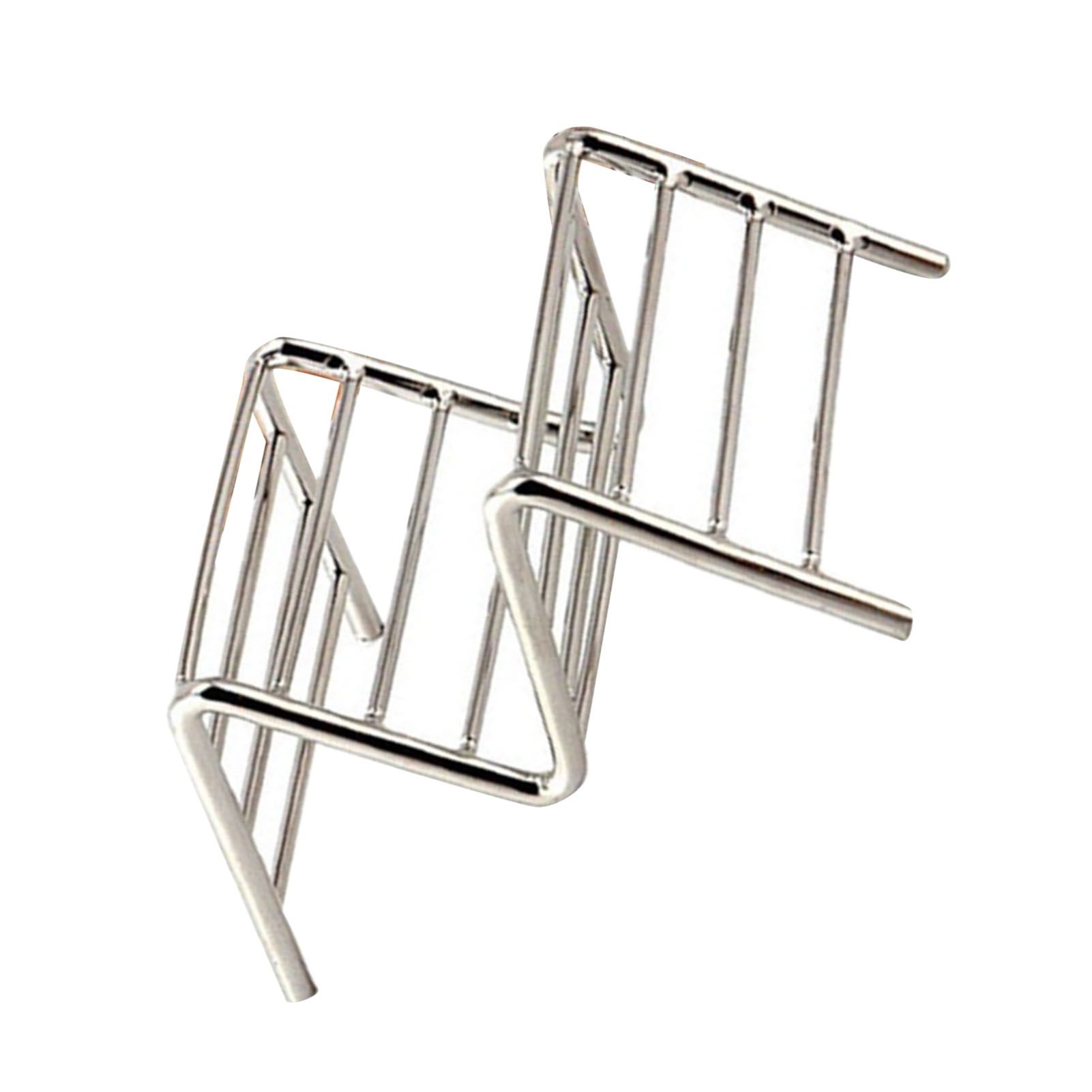 Stainless Steel V Shaped Taco Holder Corn Roll Spring Roll Taco Stand Home Pancake Food Rack 1‑2 Grids 6.3x9.5x4.5cm/2.5x3.7x1.8in — image 4