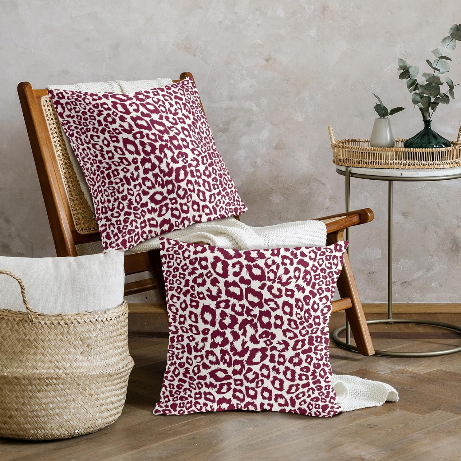 Lime Green White Leopard Print Pillow Covers 18x18 Inch Set of 2 Cheetah Animal Spots Decorative Throw Pillows For Couch Farmhouse Chinoiserie Pillow Cases — image 4