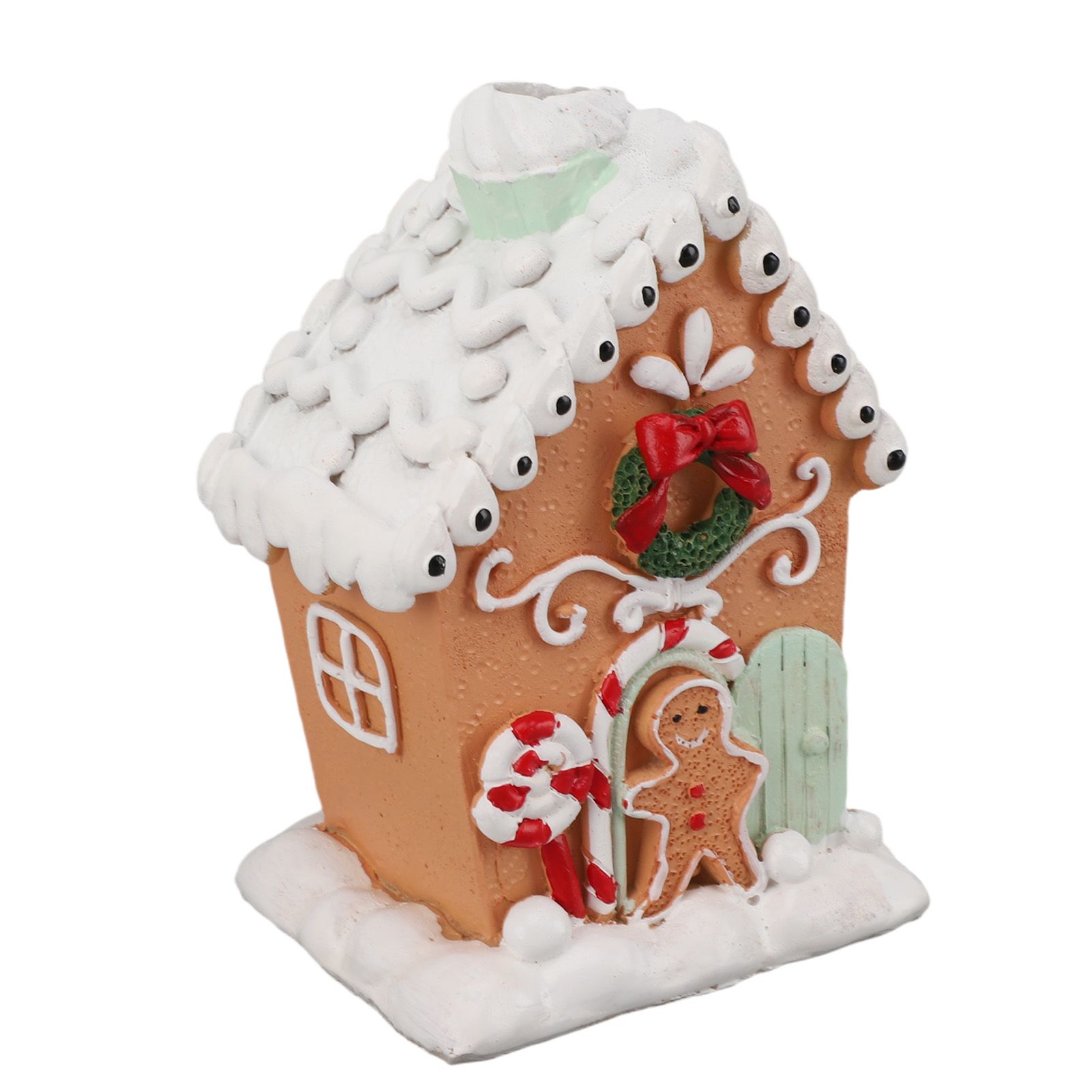Christmas Gingerbread House Classic Exquisite Resin Christmas House Tabletop Decoration for Gift — image 6