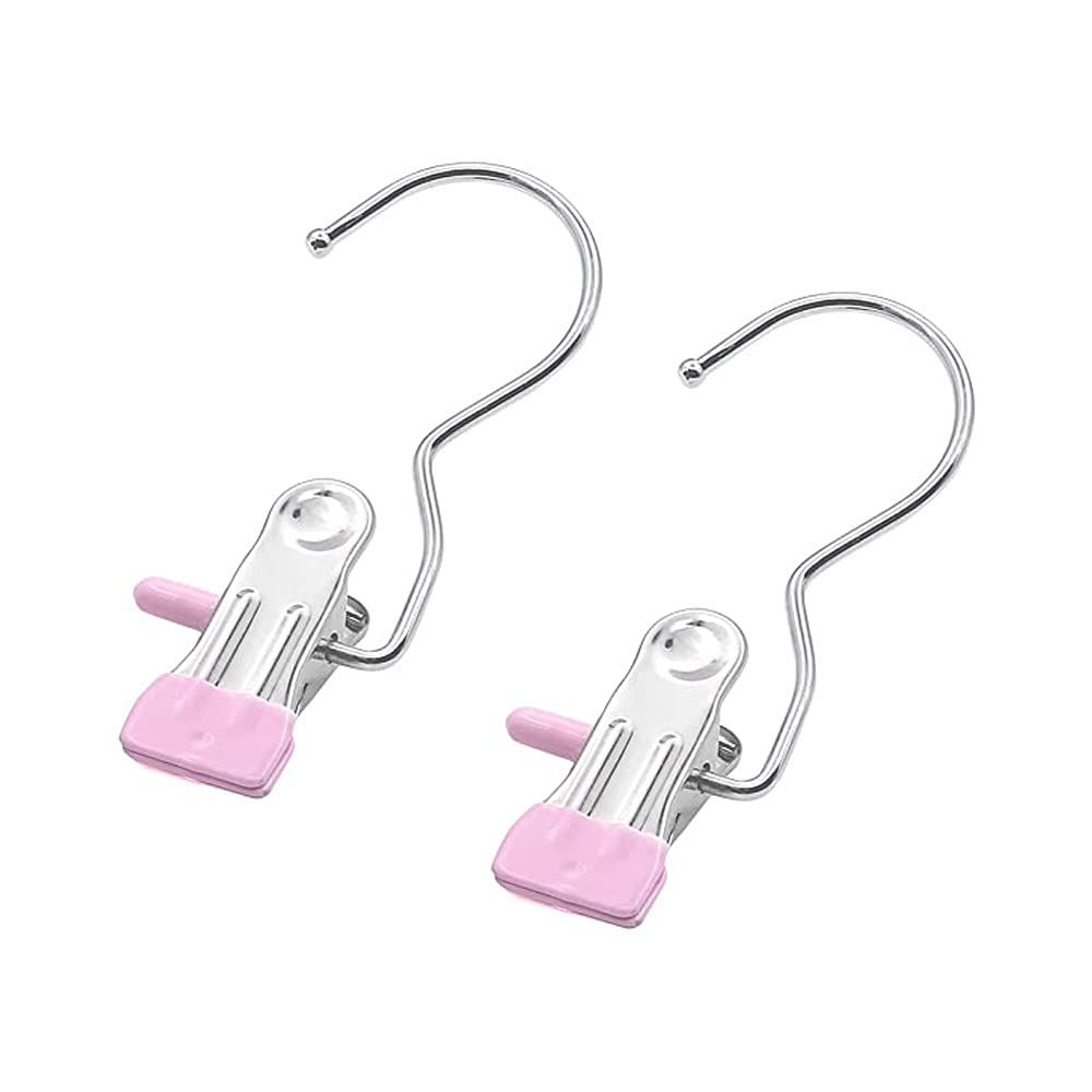 6 PCS Rustless Clips Space-Saving Clothes Peg Laundry Hook Hanging Portable Heavy Duty Clothes Pin Bras Socks Bath Towel Pink — image 4