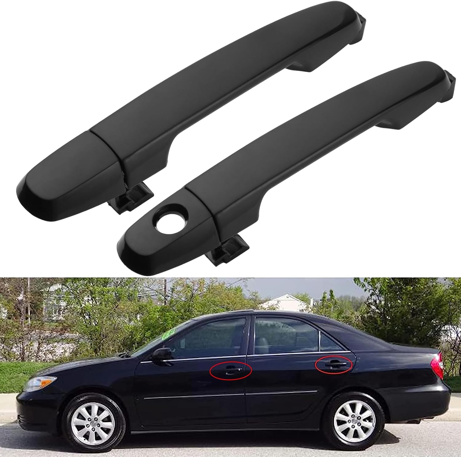 4Pcs Exterior Door Handles for Toyota Camry 2002-2006, Corolla Matrix 2003-2013, RAV4 2001-2012, Prius 04-09, Pontiac Vibe 2003-2010, Front & Rear Driver & — image 3