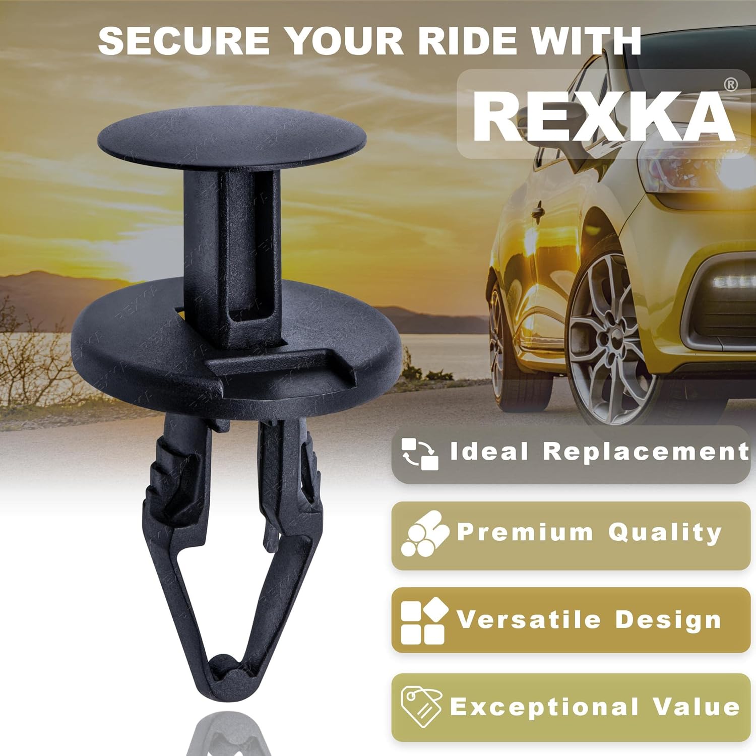 Rexka 30pcs Cowl & Fender Liner Push-Type Retainer for Ford W712196-S300 Edge Escape F-150 GM 11589293 Buick Century, Lacrosse Regal, Cadillac, Chevrolet — image 4