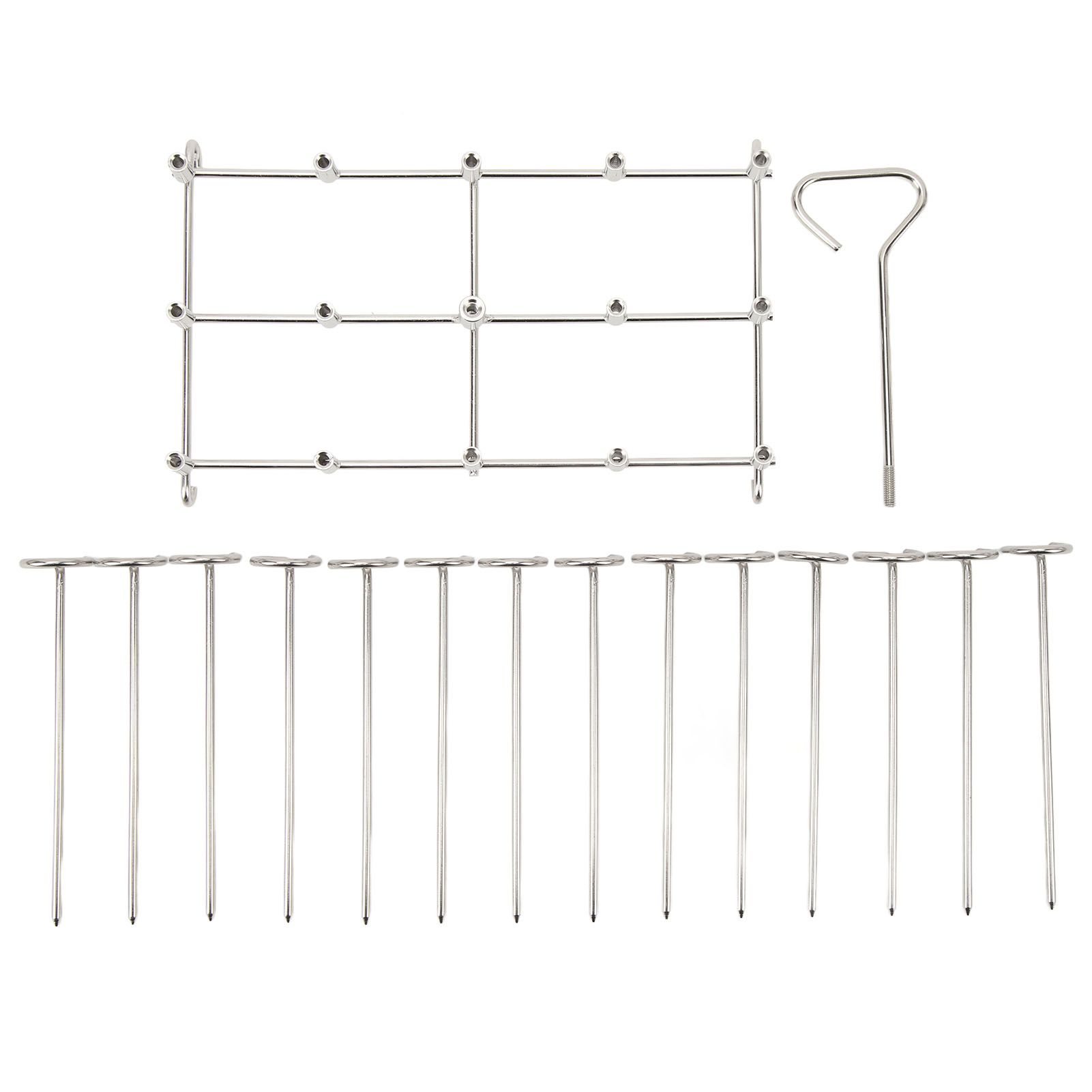 Skewer Stand Fryer Grill Rack Set Stainless Steel Vertical BBQ Grill Rack Round Rotating Fryer Stand for Ninja DZ201 Foodi 8 Quart