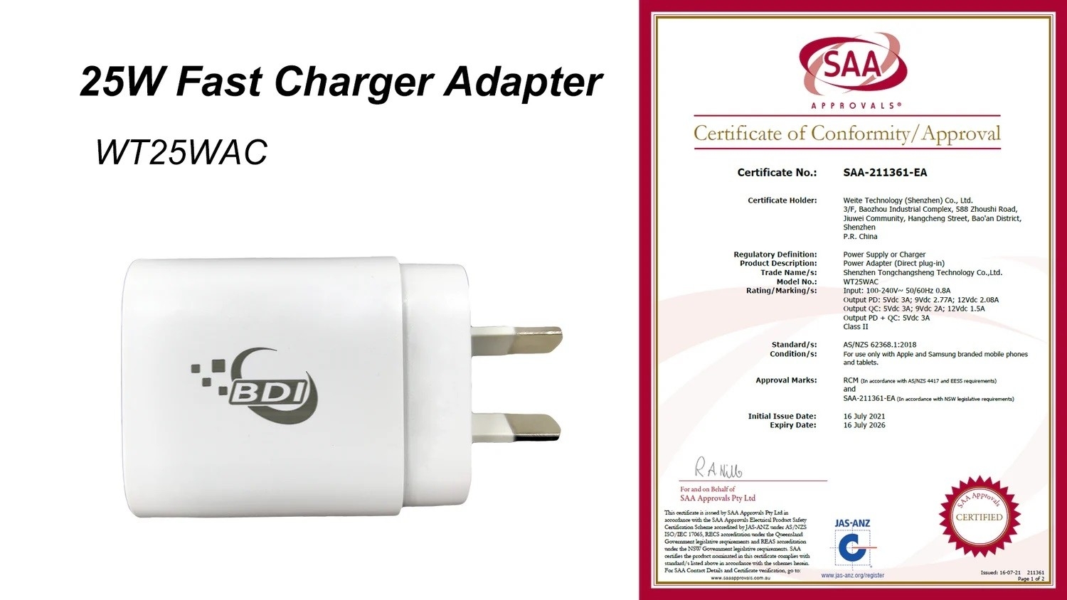 BDI 25W PD Quick Charger AU plug with USB-A and Type-C Ports โ image 5