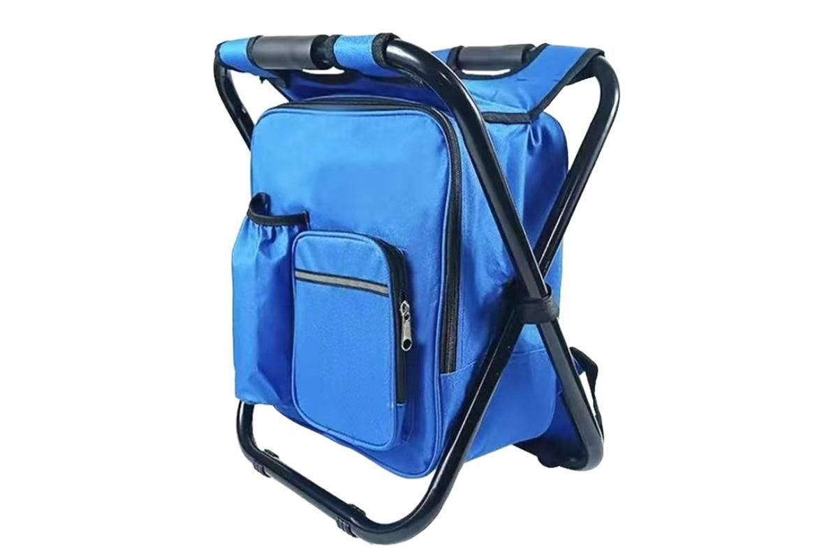 Portable Cooler Stool Multi-Function Folding Fishing Chair - Blue — image 2