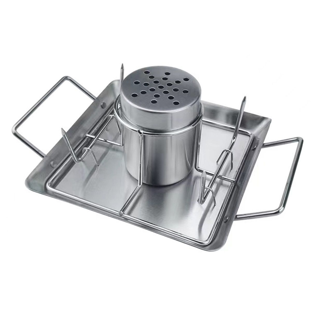 Vertical Beer Can Chicken Roaster Rack - Stainless Steel - Includes Rack, Canister, Drip Pan For Juicy and Flavorful Chicken on Grill and Oven - Dishwasher