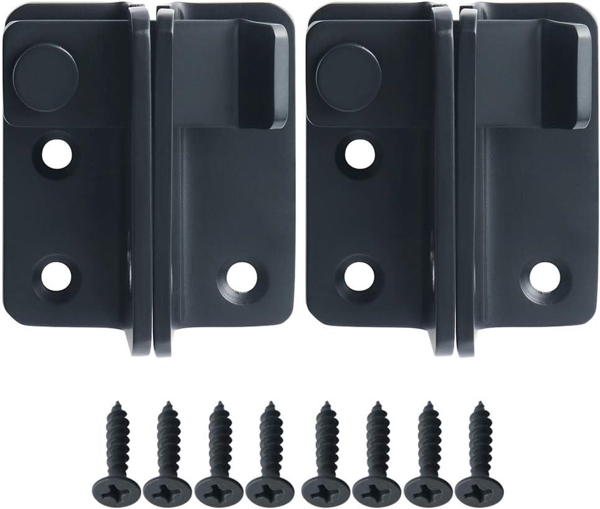 2 pieces - Lock - 60*54*27 mm - stainless steel door lock - sliding bolt with safety latch - left-hand sliding bolt - with screws - for sliding wardrobe