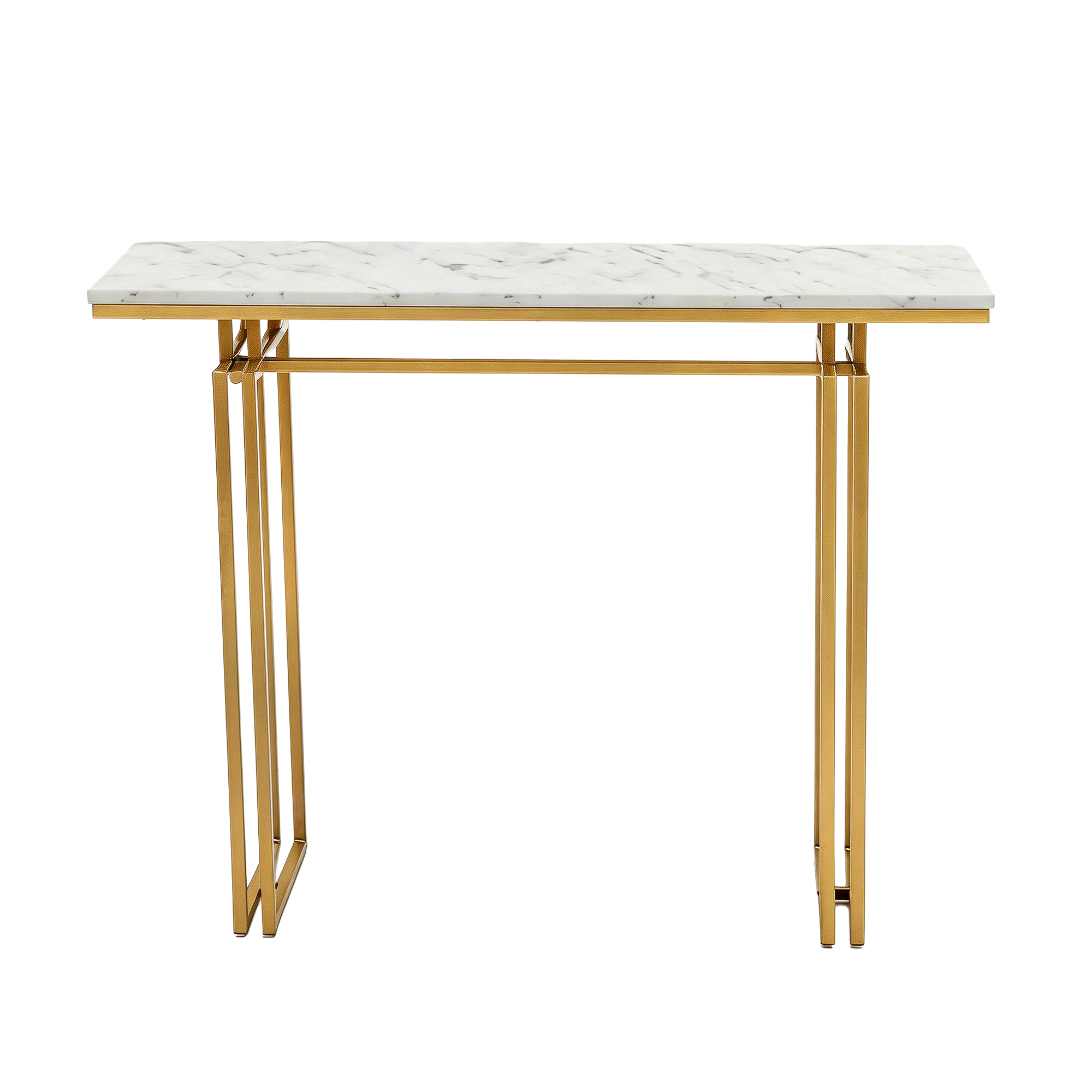 Artiss Console Table Hallway Entryway Table Marble Effect 110CM White & Gold โ image 4