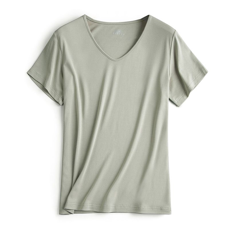 Women Modal Pajama Set Short Sleeve Shorts Olive XL(116kg ~ 130kg) โ image 2