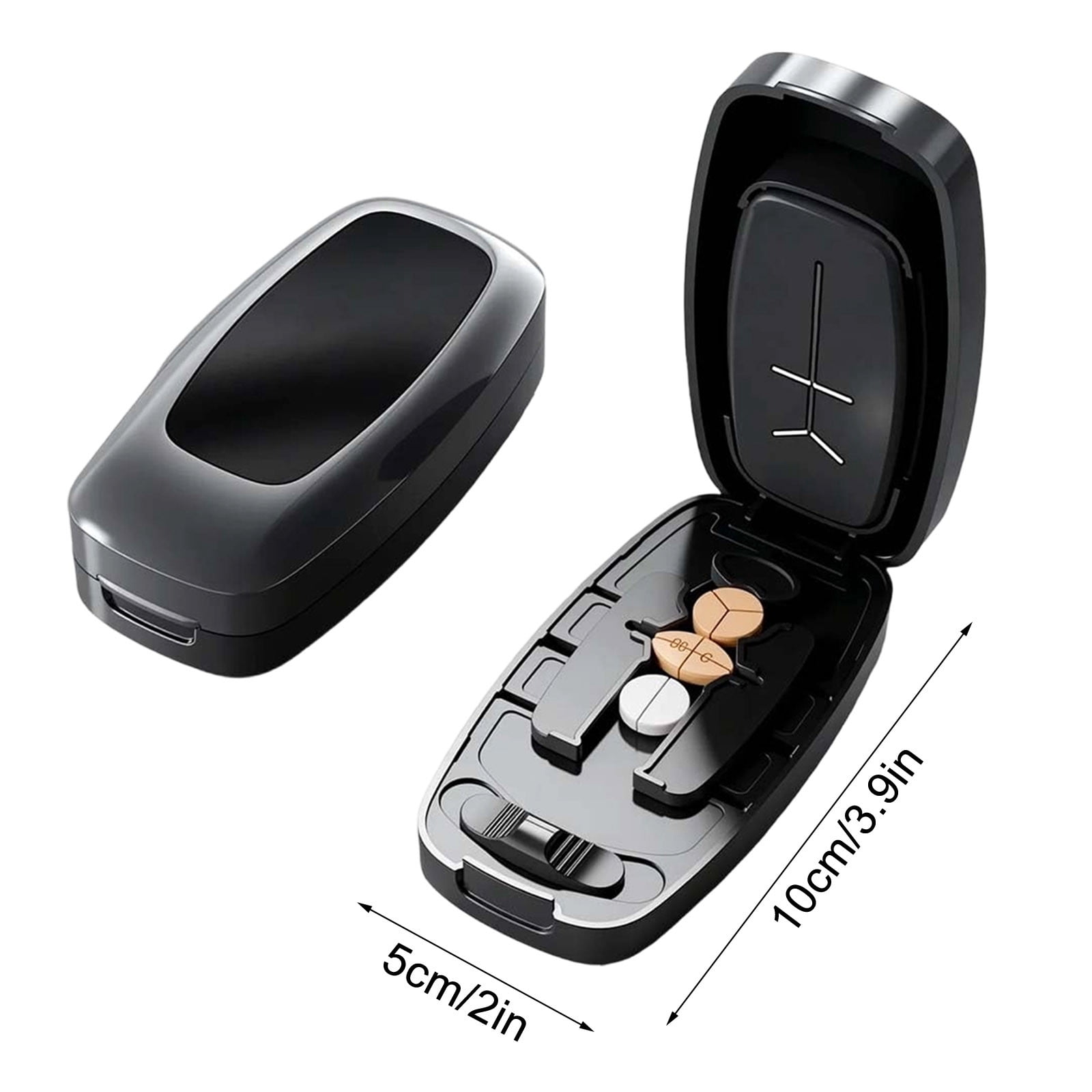 Adjustable Pill Cutter with Dual Fixing Clips, Precision Tablet Splitter for Small and Large Pills, Vitamins and Oval Tablets, Black — image 4