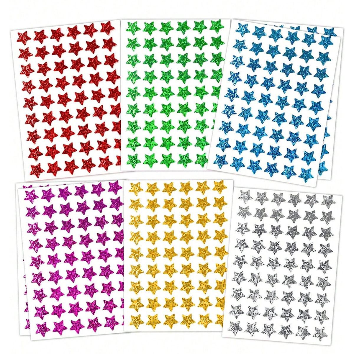 1620 Piece Holographic Star Stickers 6 Colors, 15 mm โ image 3