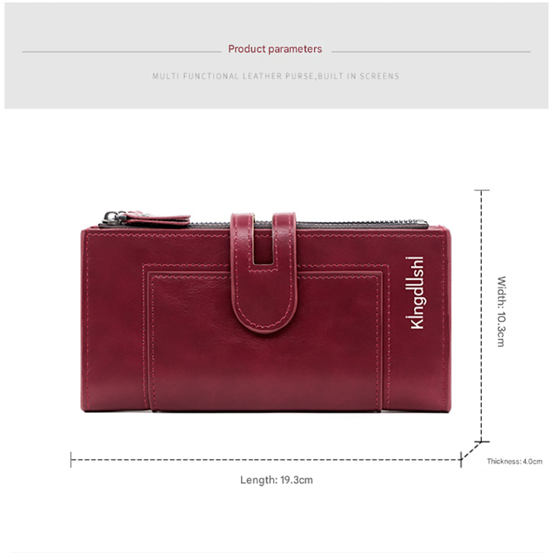 Light coffee Women's Stylish Long Wallet - Multi-Card Slot PU Leather Clutch with Phone Pocket & Coin Zipper — image 4