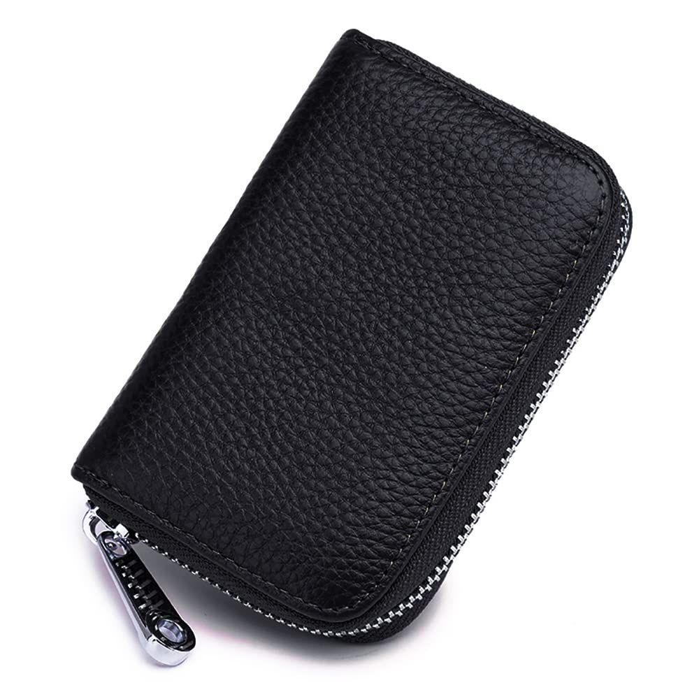 Men Women PU Leather RFID Blocking Card Wallet, Ultra Slim Portable Anti Demagnetisation Credit Card Holder, Mini Lightweight Card Case for Bank Cards ID Daily — image 2