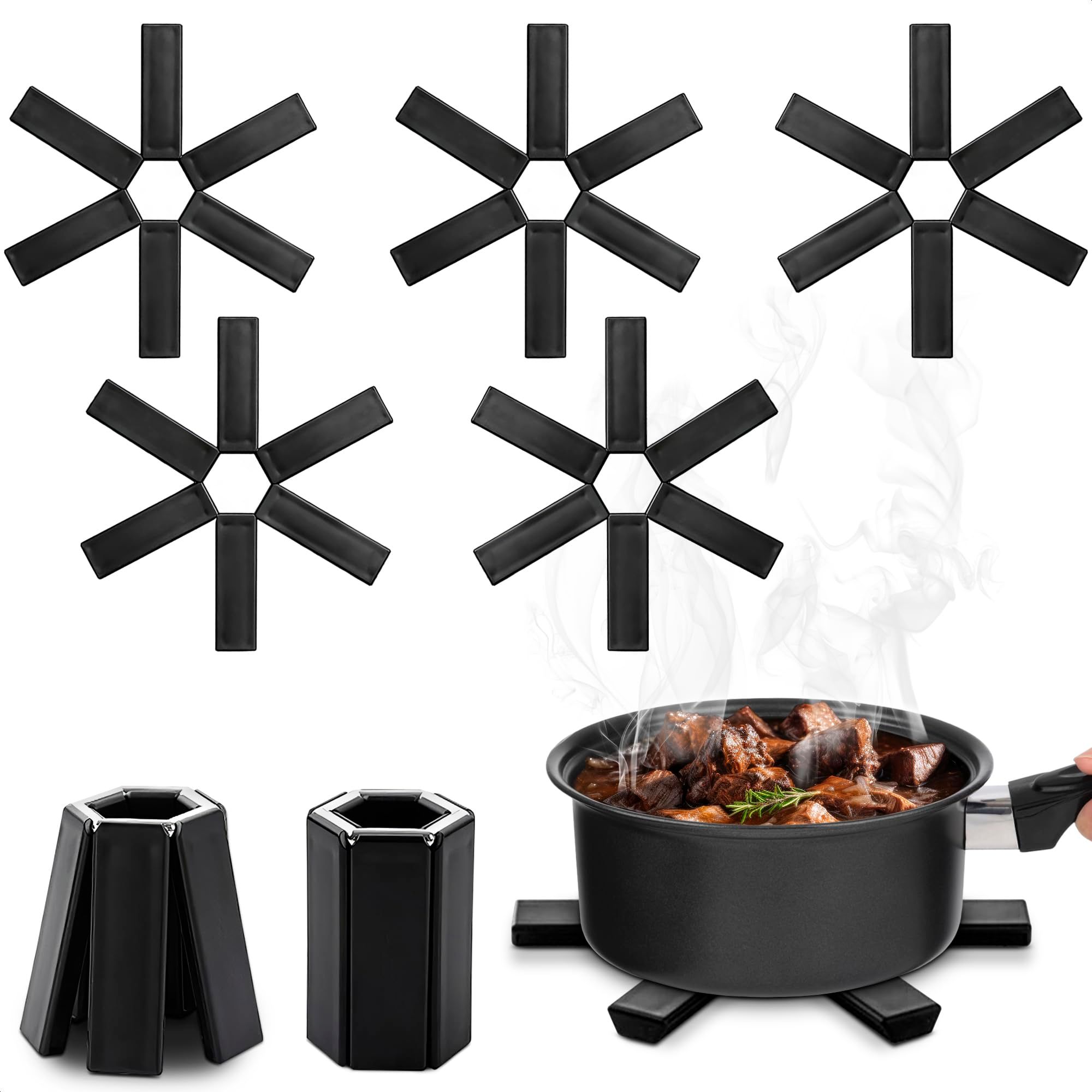 5Pcs Foldable for Kitchen Decor - Expandable for Instant Pot Holders for Kitchen Accessories Tabletop Holder - Kitchen Countertop โ image 2