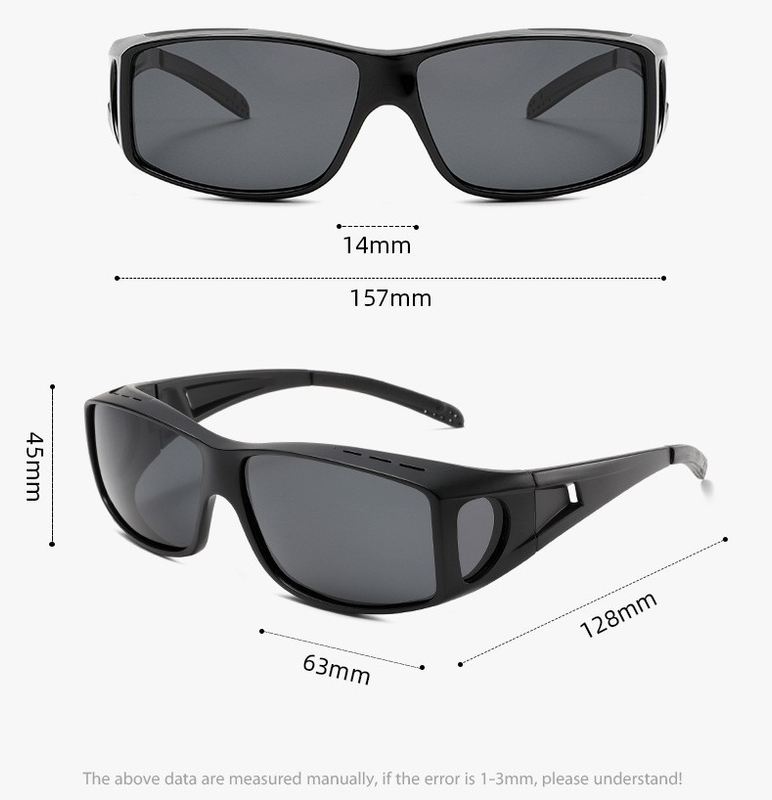 Purple 2PCS Men's Polarized Fitover Sunglasses | Wrap-Around Driving Glasses | Wear Over Prescription Eyewear | Dust and Wind Protection — image 2
