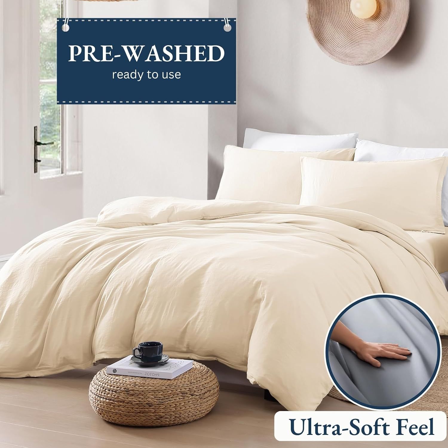 Hotel Soft Microfiber Duvet Cover Set-2000TC Quilt Cover Set & Pillowcases -1 Donna Cover Zipper Closure & 1 x Pillowcases-Breathable Bedding - Wrinkle, Fade — image 3