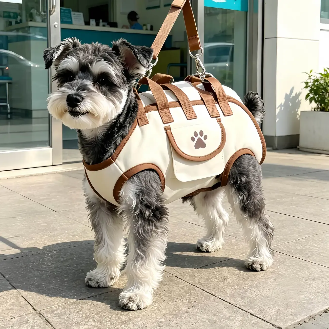 Oxford Fabric Pet Three-in-One Travel System: Horizontal Back Design Protects Spine, Four-Leg Separation, Three Uses in One: Kennel, Backpack, and Leash/Size S โ image 3