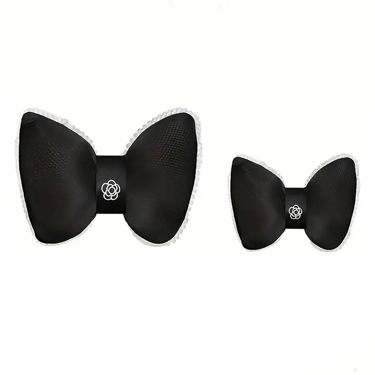 Black Bowknot Neck Pillow Plush Bow Tie Soft Plush Car Headrest Waist Support - Waist β image 2