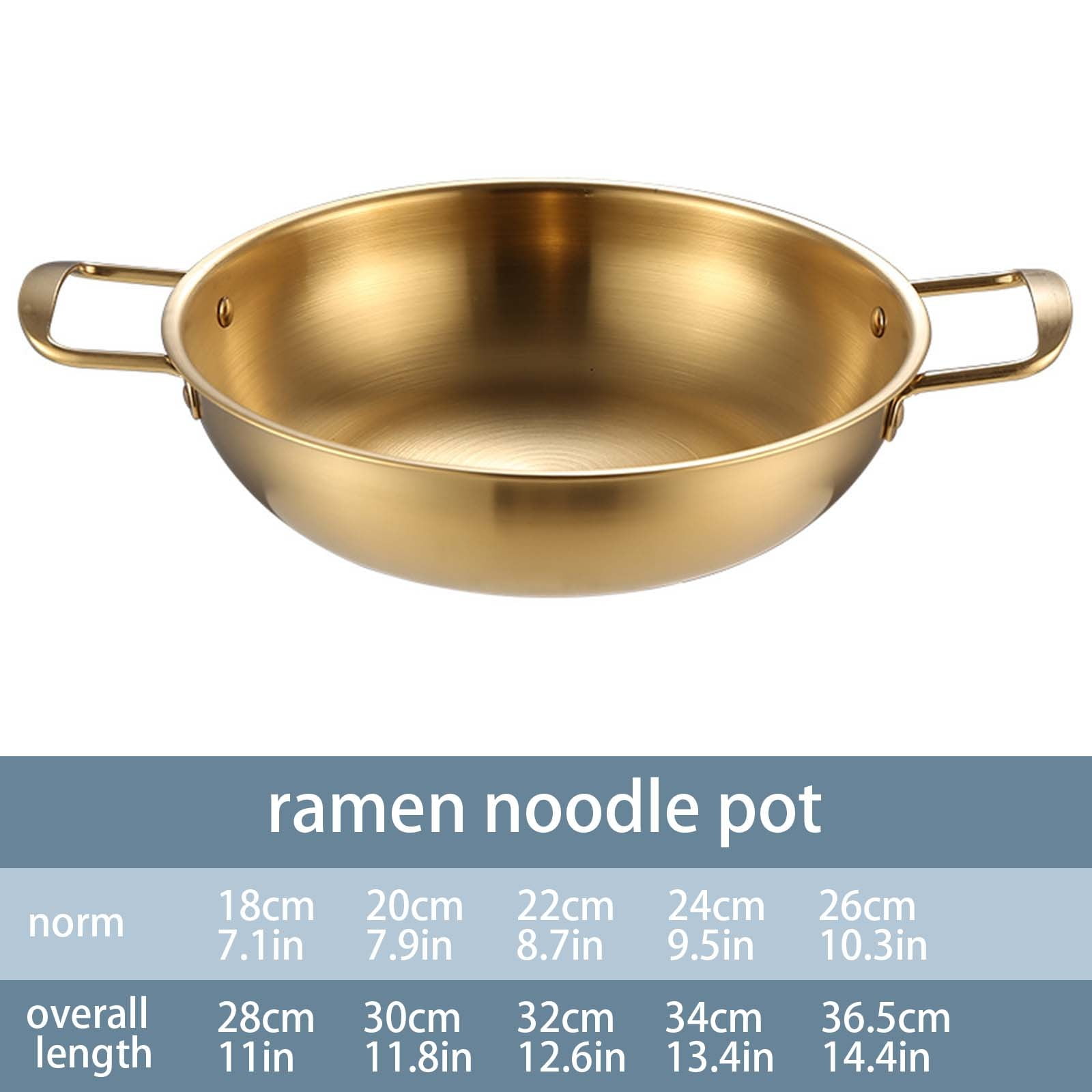 Stainless Steel Instant Noodle Pot, 7.1" Korean Ramen Noodle Pot with Handles Stainless Everyday Pan Golden Korean Cooking Pot for Soup Noodle Pasta Home and — image 3