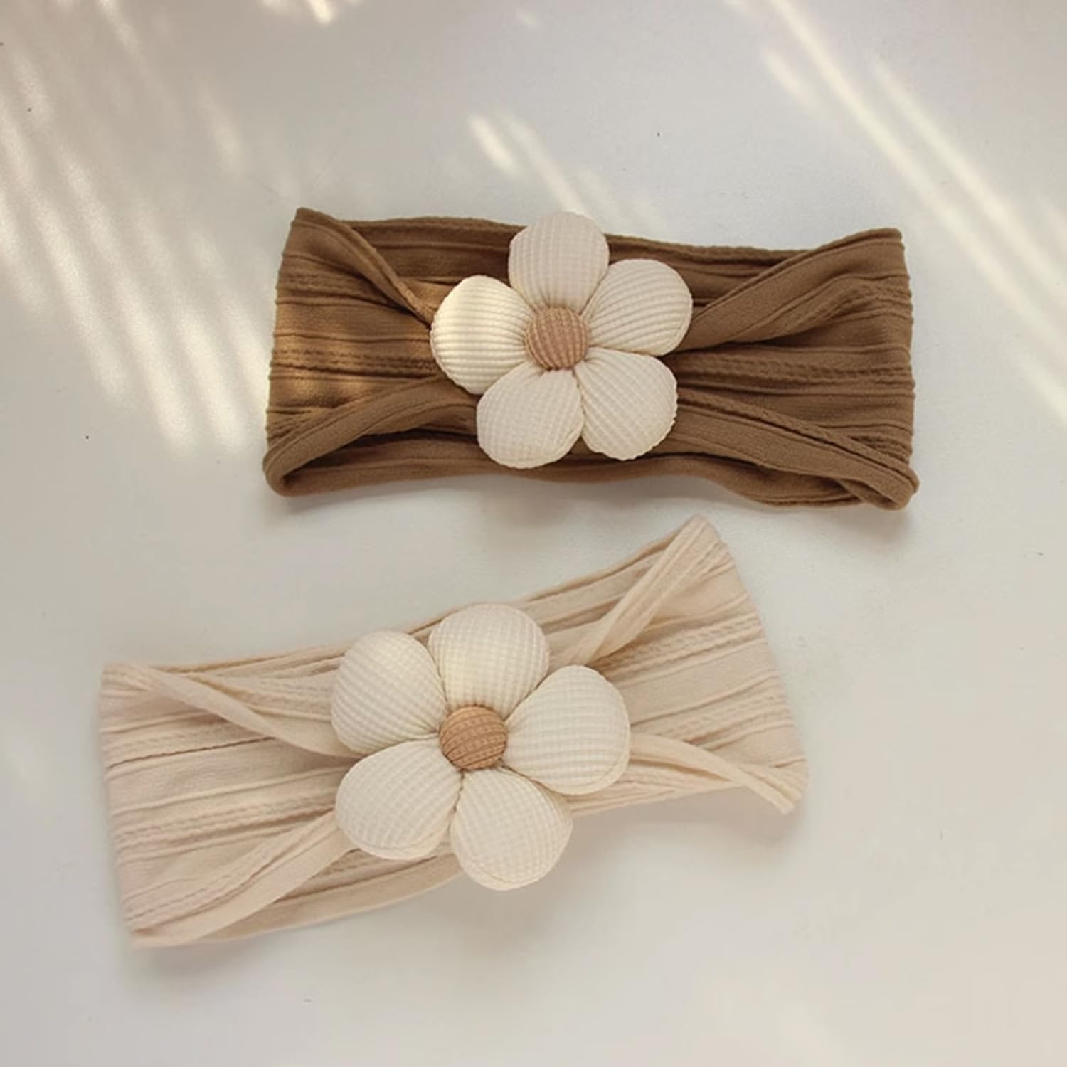 4 Pcs Baby Girls Nylon Headbands Baby Flower Headbands Soft Hairbands Hair Accessories for Newborn Infant Toddler Kids — image 6