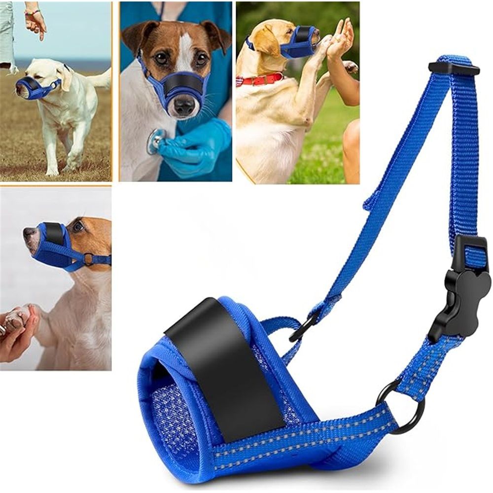 Dog Muzzle for Large Dogs, Stop Biting,Barking,Chewing, Soft Muzzle with Reflective & Adjustable Strap,Breathable Dog Mouth Guard for Biting Chewing Grooming — image 2