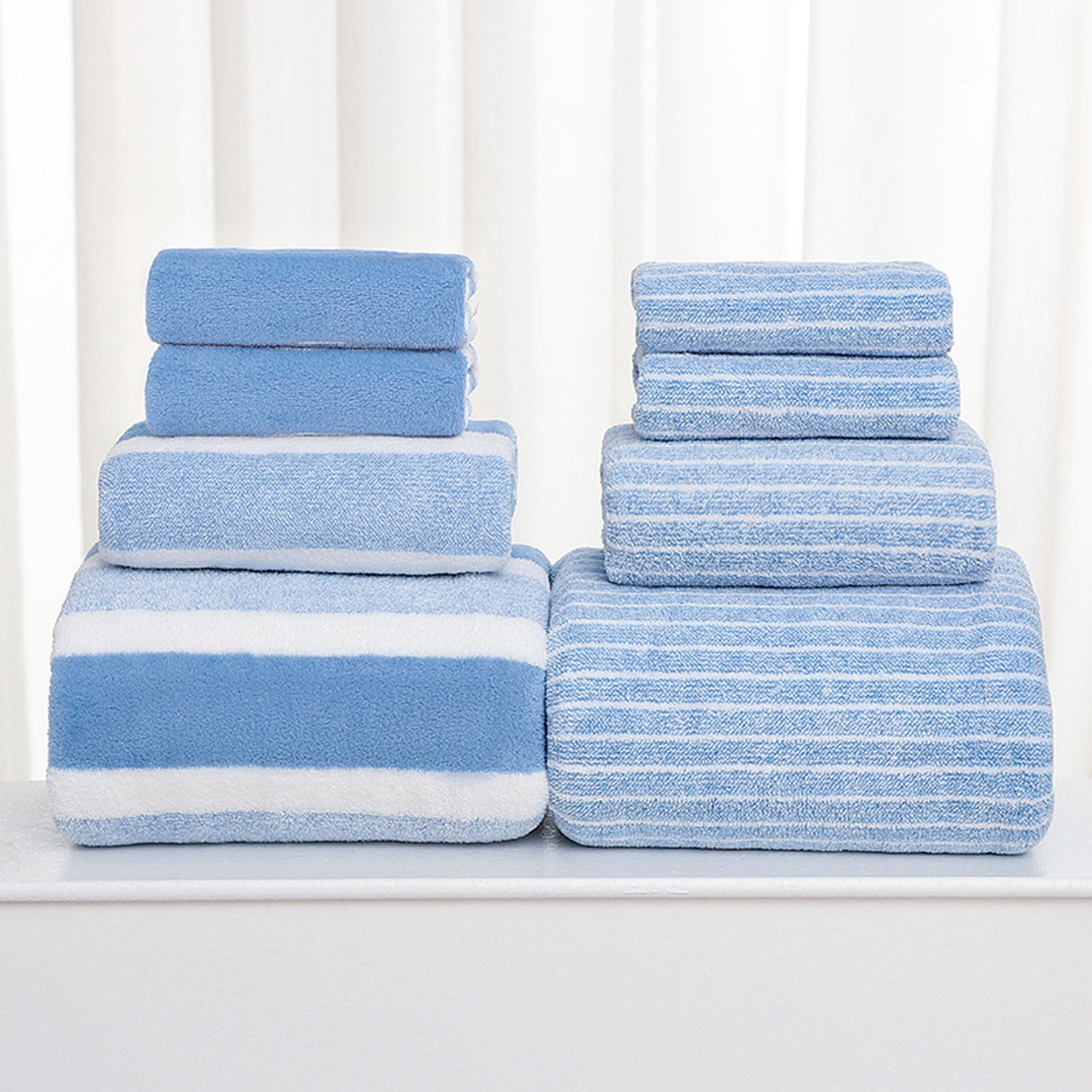 Clearance 8 Pack Plush Absorbent 100% Cotton Bath Towel Set, 2 Bath Towels 4 Hand Towels 2 Washcloths, Luxury 8 Piece Towel Set for Bathroom SPA Gym, Family