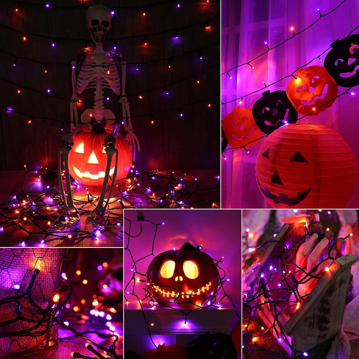 2 Pieces Solar Garden Lights Total 171 FT, 400 LED Lights - Halloween Lighting - Halloween String Lights - Halloween Decoration - Halloween Lanterns Decoration — image 3