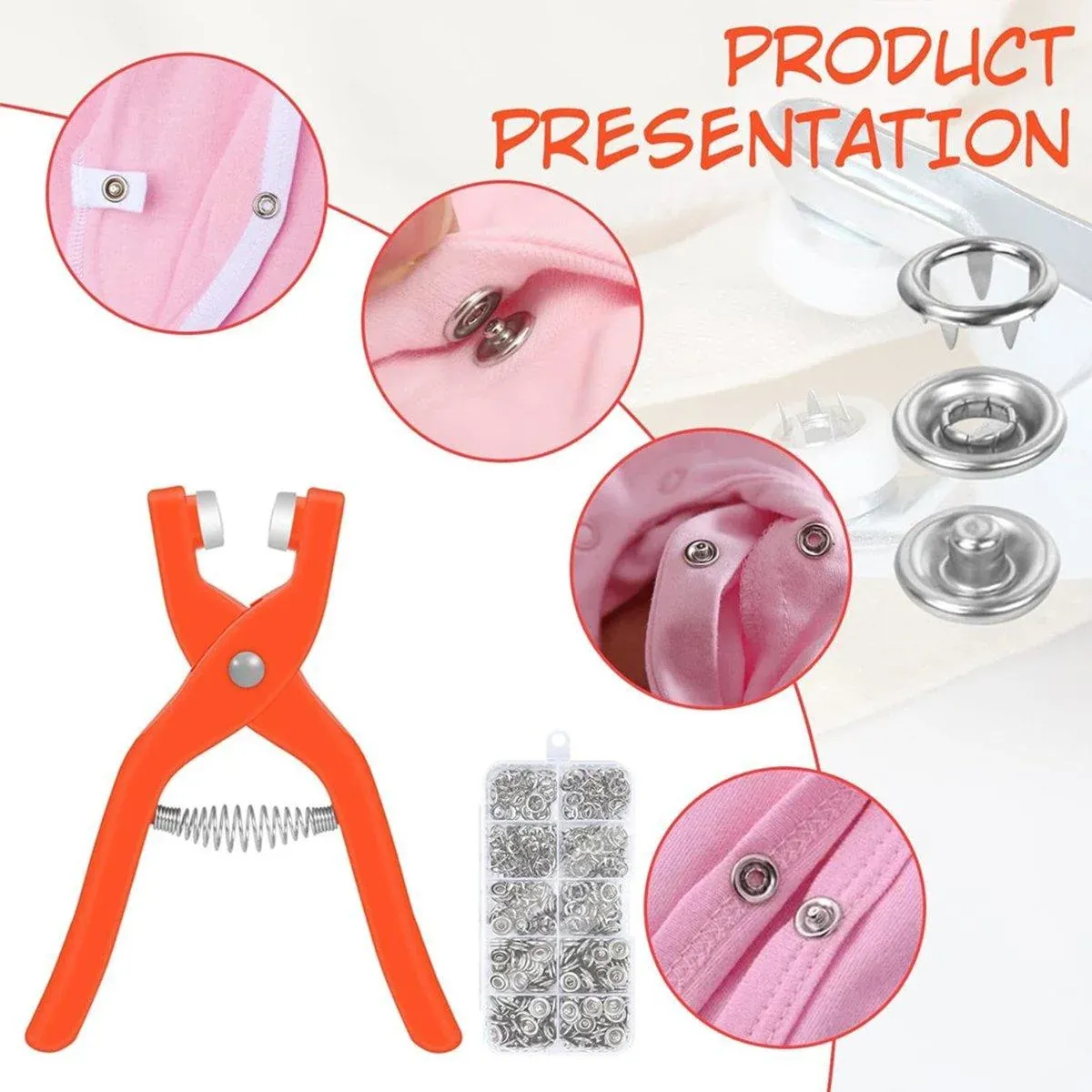 Snap Button Installation Tool Pliers Set Fastener Press Stud Kit Sewing Tool โ image 6