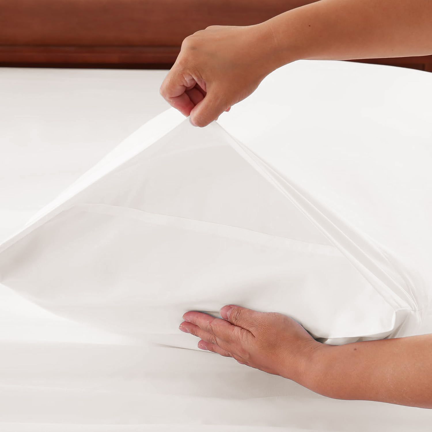 Hotel Soft Bed Sheet Set- Bedding Sheets & Pillowcases -Breathable Bedding - Wrinkle, Fade, Stain Resistant-Deep Pocket Flat Fitted Bed Sheet Set(White,King — image 5