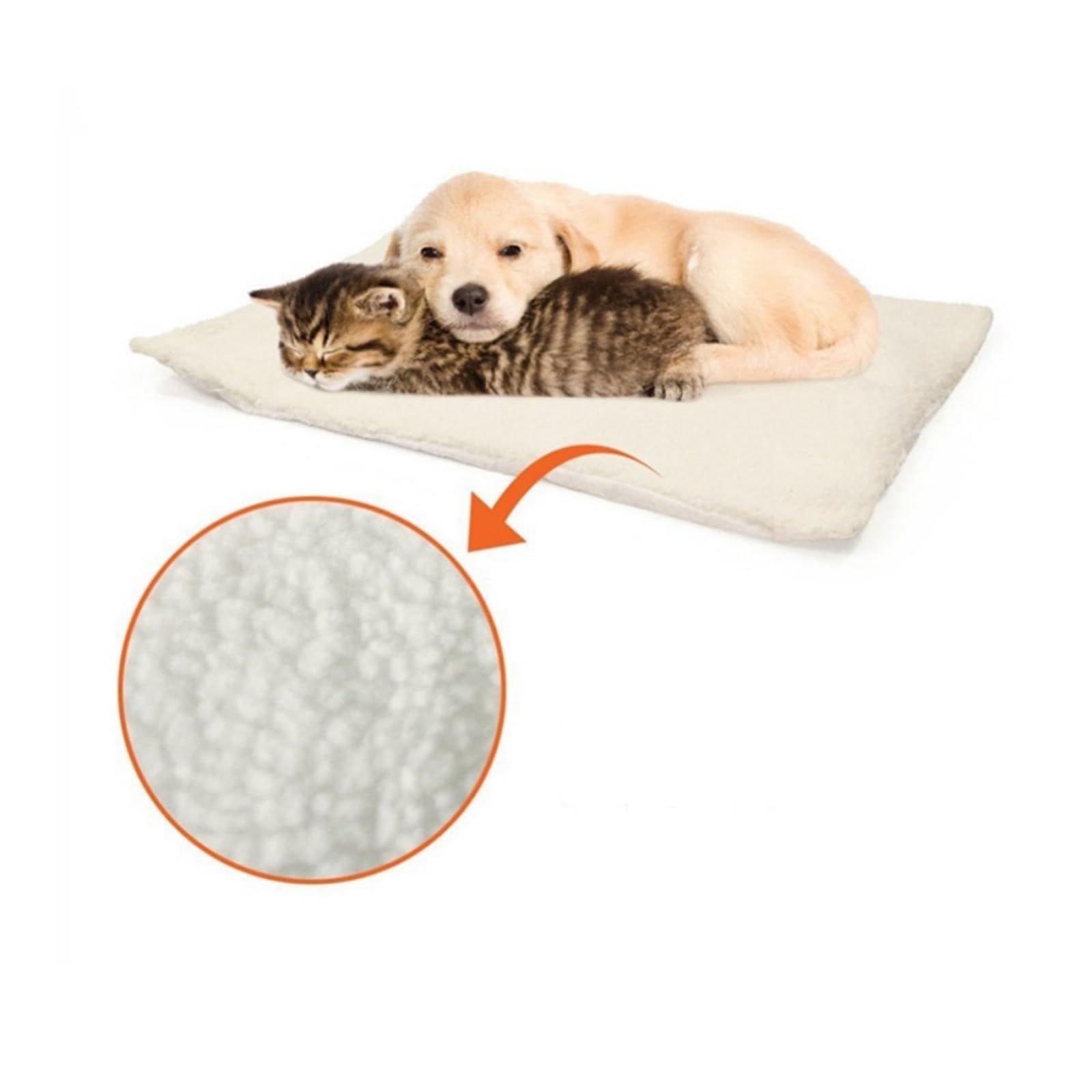 Self Heating Pet Mat for Dogs and Cats, Non Slip Moisture Proof Washable Bed Pad, Warm Winter Sleeping Carpet(white) — image 3