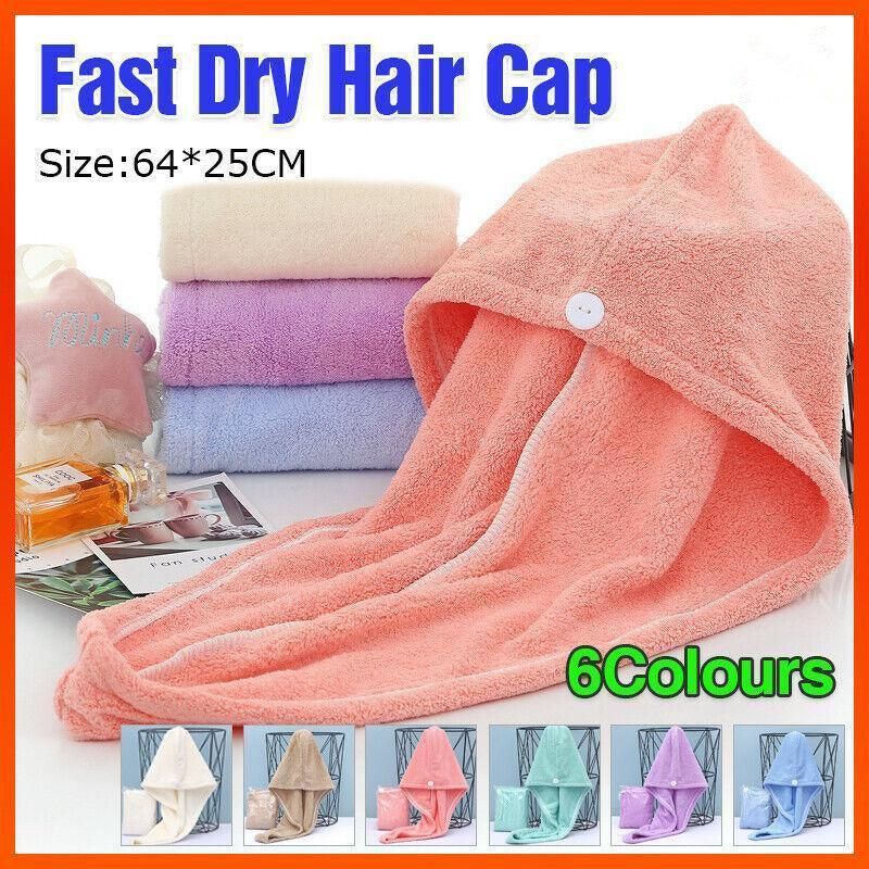 Fast Dry Hair Cap Wrap Towel Quick Drying Turban Bath Head Magic Wrap Hat Spa Au - Blue โ image 2