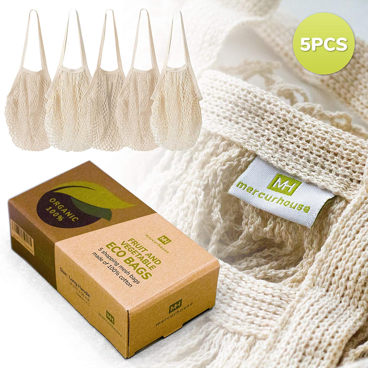 Cotton String Shopping Bags Reusable Washable Grocery Mesh Organizer Net — image 6