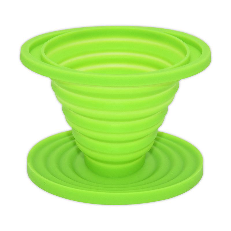 Food-Grade Silicone Foldable Coffee Dripper β Portable Outdoor Pour-Over Filter β Green
