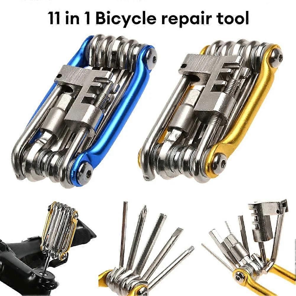11 in 1 Bicycle Bike Multi Repair Tool Kit Mountain Bike Wrench Screwdriver Chain Hex Bicycle Repair Bicycle Accessories - Black — image 5