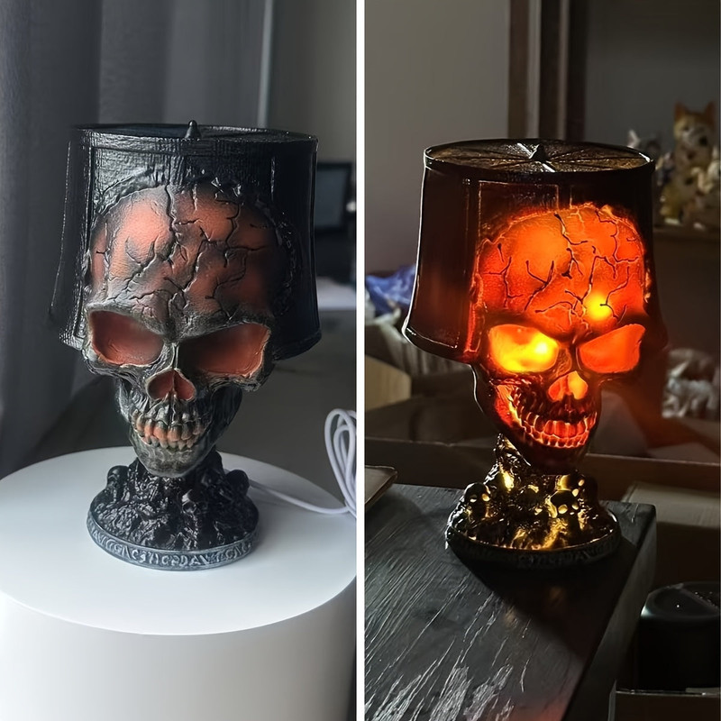 Lava Skull Lamp USB Halloween Night Light โ image 4