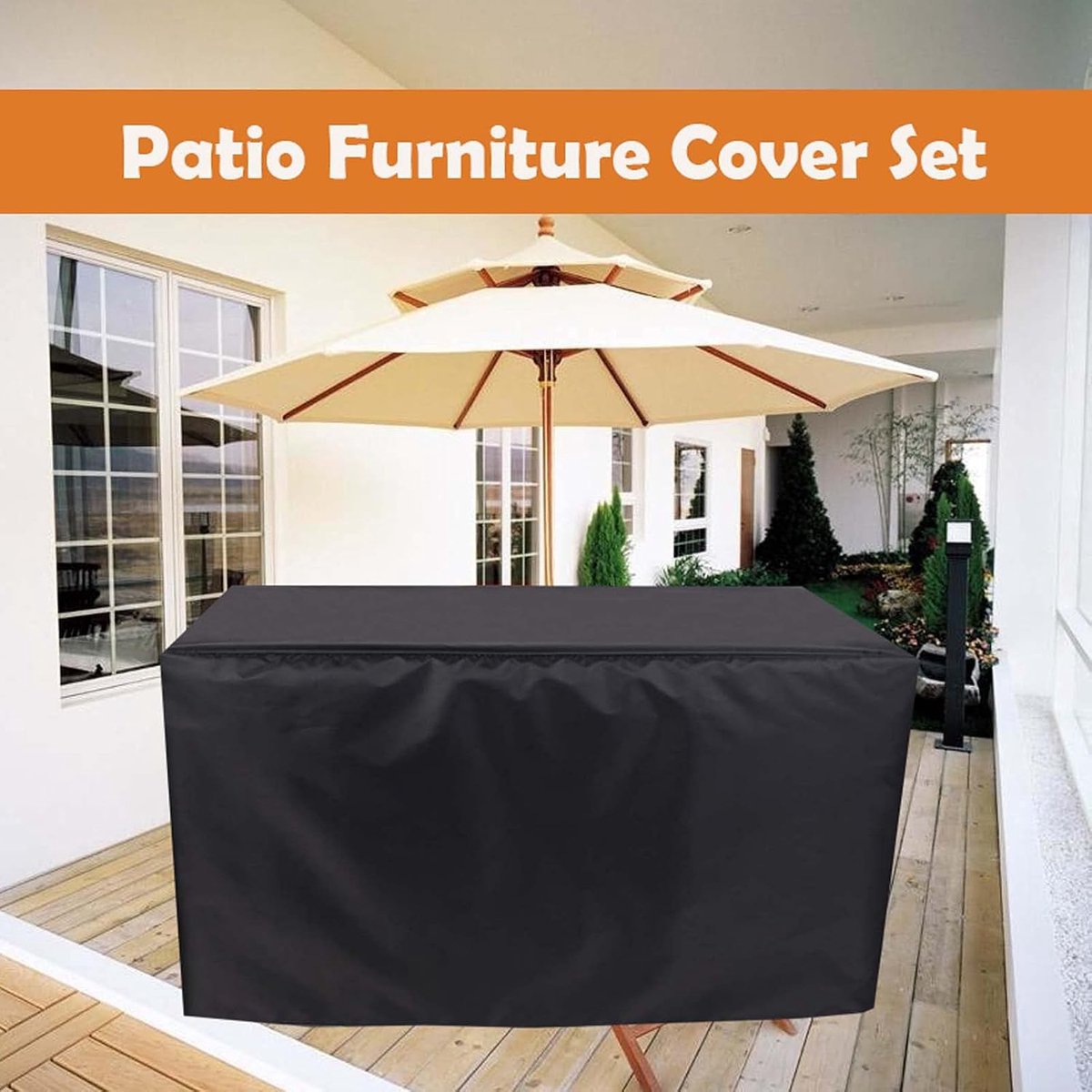 Garden Table Cover - 123*123*74 cm - Garden Furniture Cover - Square Garden Furniture Cover - Waterproof Garden Furniture Protective Cover - Waterproof Garden โ image 6